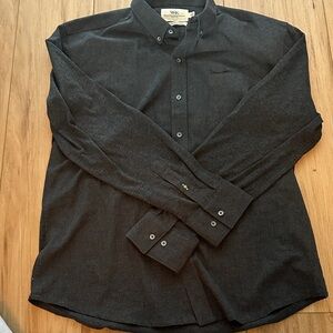 WRK Men's Long-Sleeve Button-Down Shirt in Charcoal Black